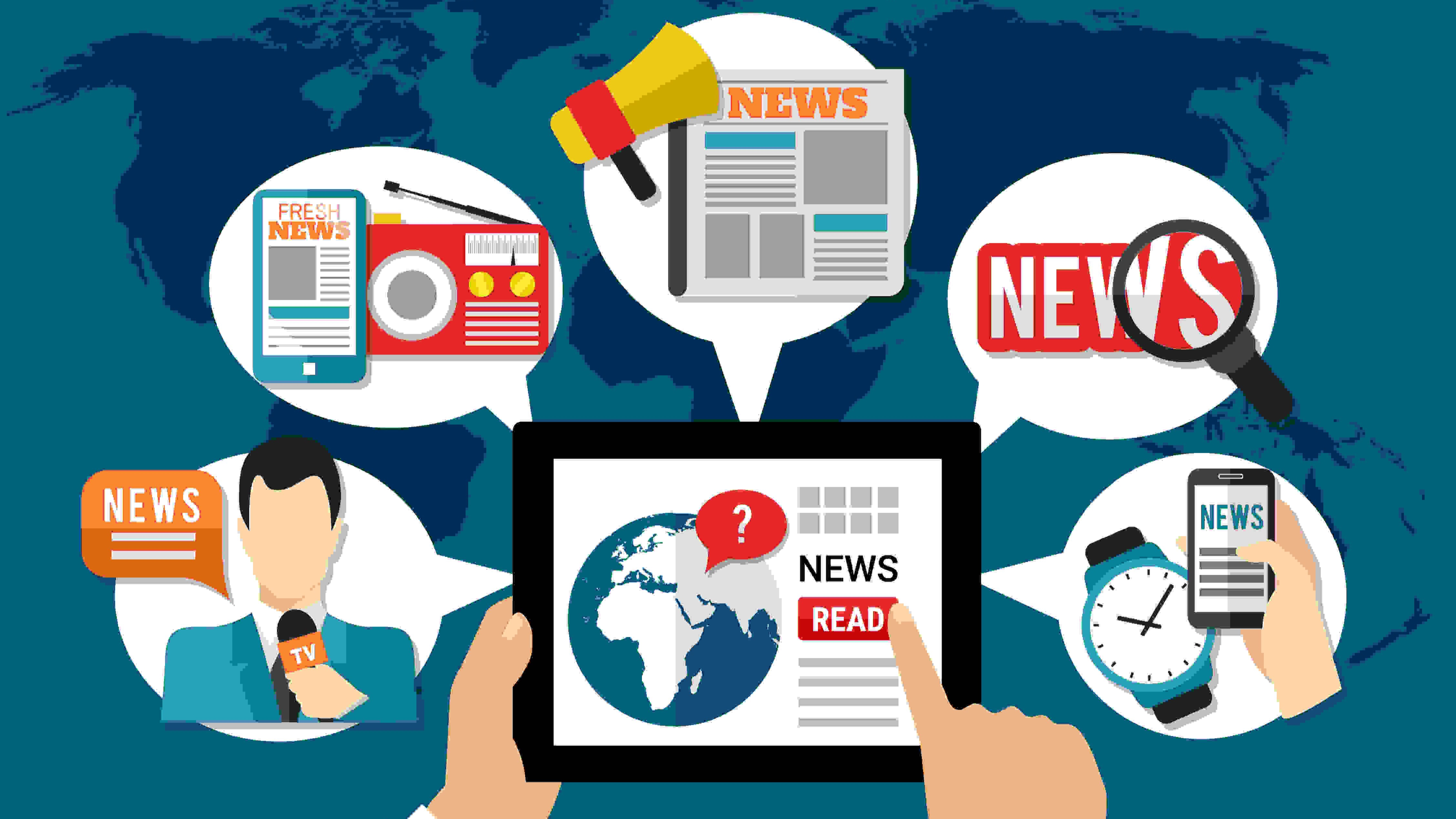 Ilustrasi Membaca Berita Press Release